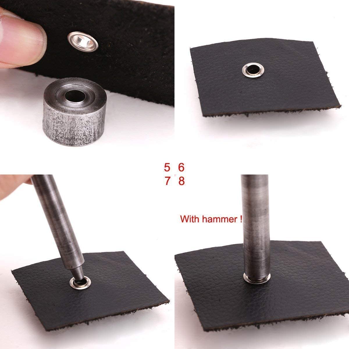 Trimming Shop 3mm Hollow Hole Punch 3pcs Hand Tool Set, Setter Base, Punch - Image 4