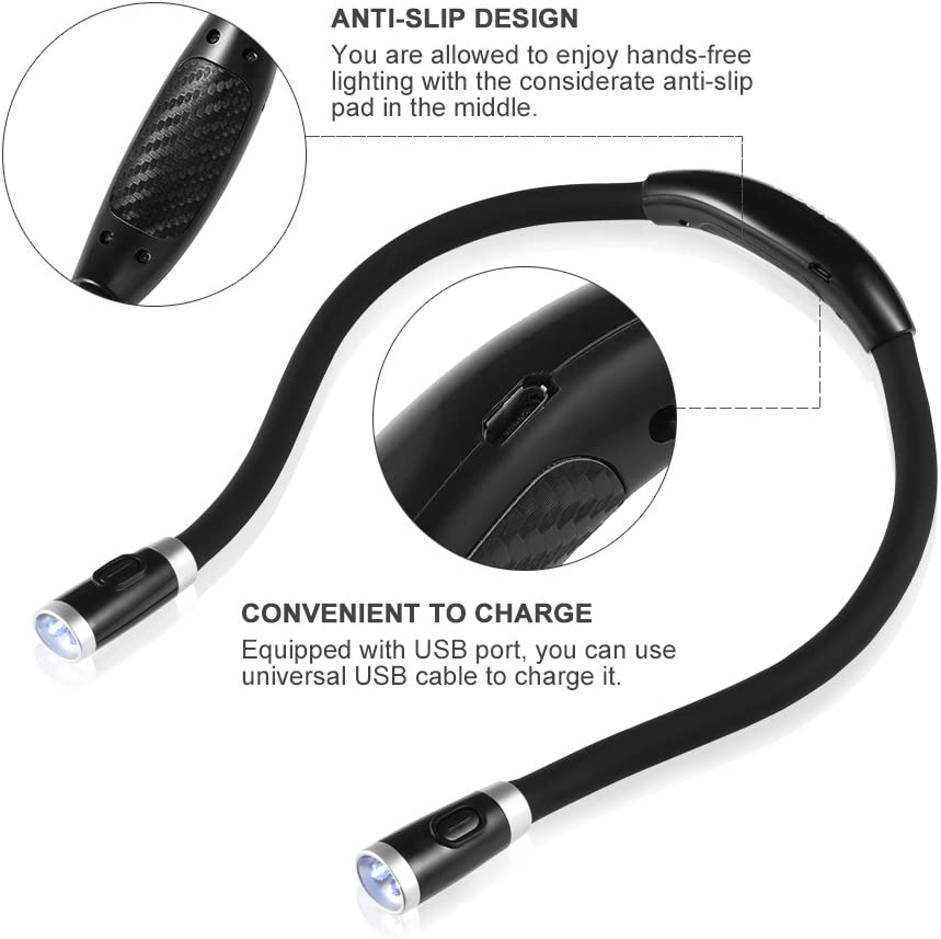 LEDGLE Hands Free Hug Light Neck Book Light Rechargeable LED Night