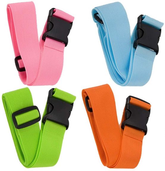 BlueCosto Luggage Strap Suitcase Straps Belts Travel Accessories, 4-Pack, Green
