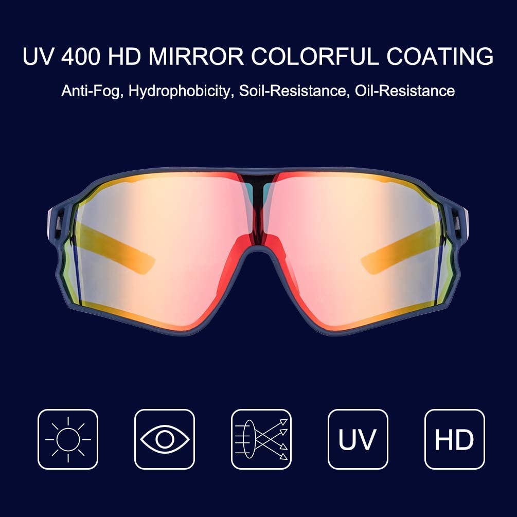 ROCKBROS Polarized Sunglasses Sport Sunglasses UV 400 Protection TR90 Frame Riding Ski Goggles Eyewear for Outdoor Sports Cycling Running Climbing Fishing Driving Snowboarding - Image 2