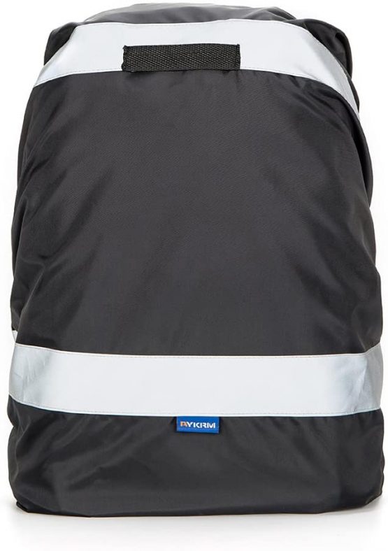 High Vis Waterproof Backpack Rucksack Cover Bag Rain Cover with Reflective Strip for Cycling, Running, Hiking (20-40L, Black)