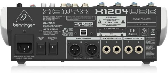 Behringer X1204USB Premium 12-Input 2/2-Bus Mixer with XENYX Mic Preamps and Compressors, British EQ, 24-Bit Multi-FX Processor and USB/Audio Interface - Image 4