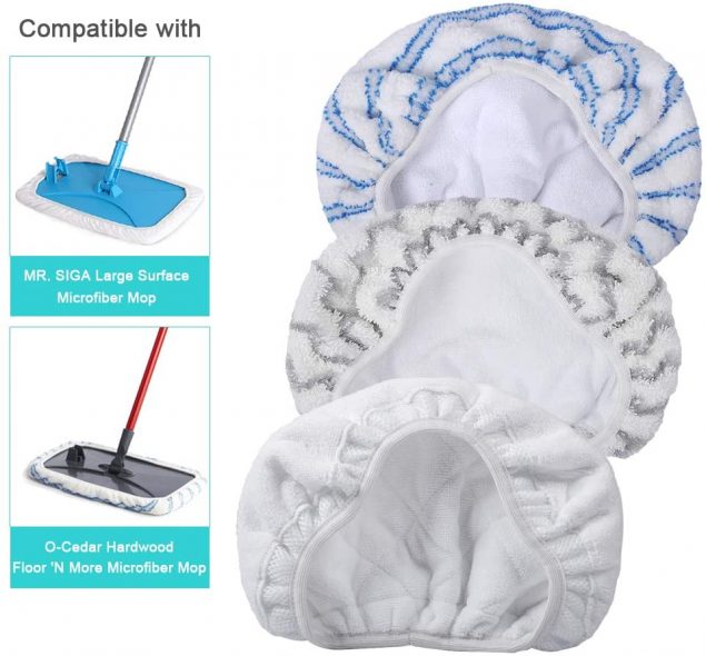 KEEPOW Replacement Microfiber Washable Mop Pads for OCedar Hardwood