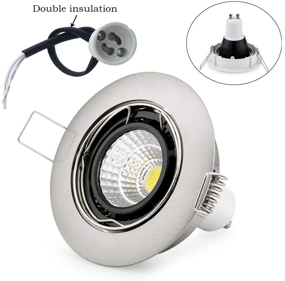 BlueXP 6 Pack Round GU10 LED Recessed Spotlights Trim Rings Fitting