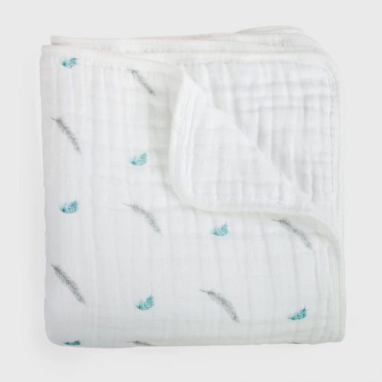 Petite Piccolo Super-soft Baby Muslins with Floating Feather Design 70cm x 70cm, Pack of 3 - Image 4