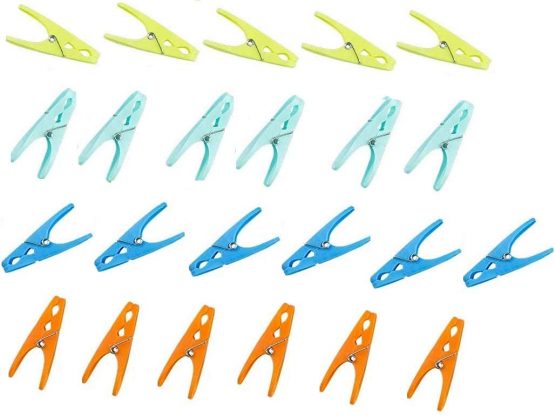 G4GADGET 24pcs Super Grip Extra Strong Plastic Clothes PegWashing Line Strong Pegs