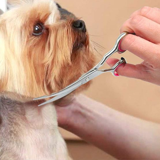 AILOVA Curved Dog Scissors, Pet Gromming Curved Scissors 6" Stainless Steel Dog Cat Cutting Hair Scissors Down Curved Scissors - Image 4
