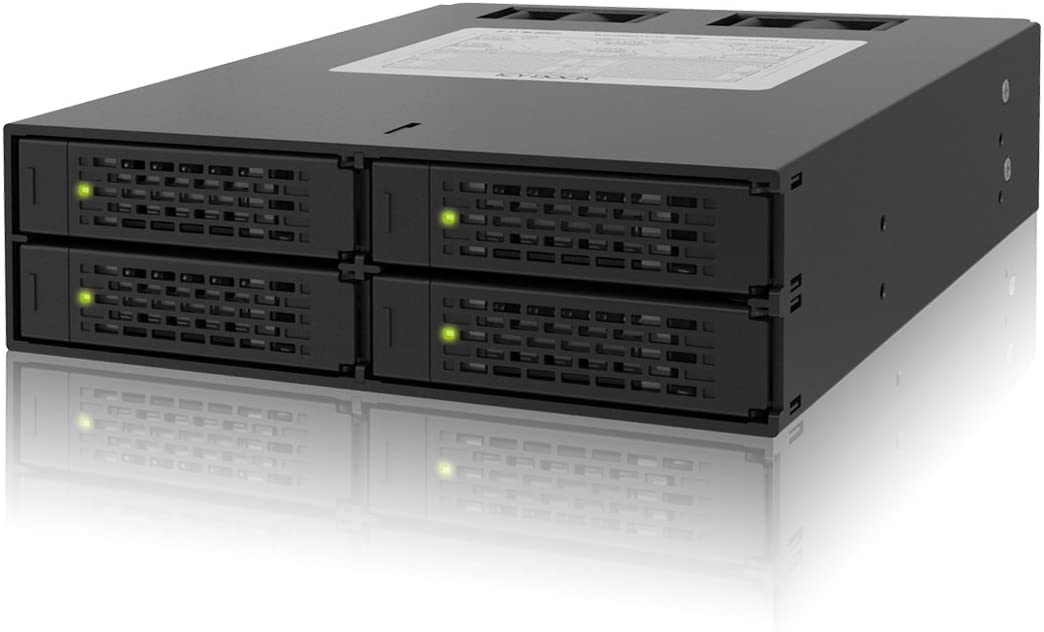 Icy Dock 4-in-1 SATA Hot Swap Backplane RAID Cage Hard Drive Case, black, 4x SATA SSD