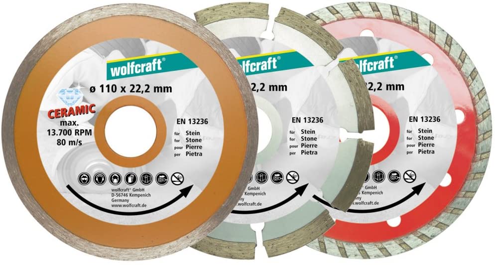 wolfcraft Diamond Cutting Disc Set 3 Pcs. I 8392000 I The Inexpensive Alternative - Ideal for All Beginners and Occasional DIYers