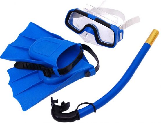 LIOOBO Children Snorkeling Set Diving Glasses Snorkel Breathing Tube Silicone Swimming Flippers Underwater Diving Mask