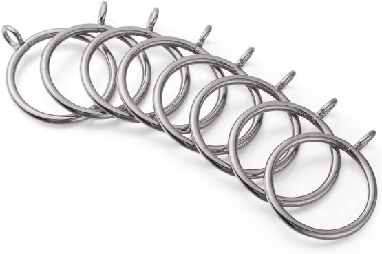 ASelected 50 Pack 38mm Curtain Hanging Rings - Metal Curtain Drapery Pole Hooks fit Rods up to 35mm diameter - Sliver - Image 3