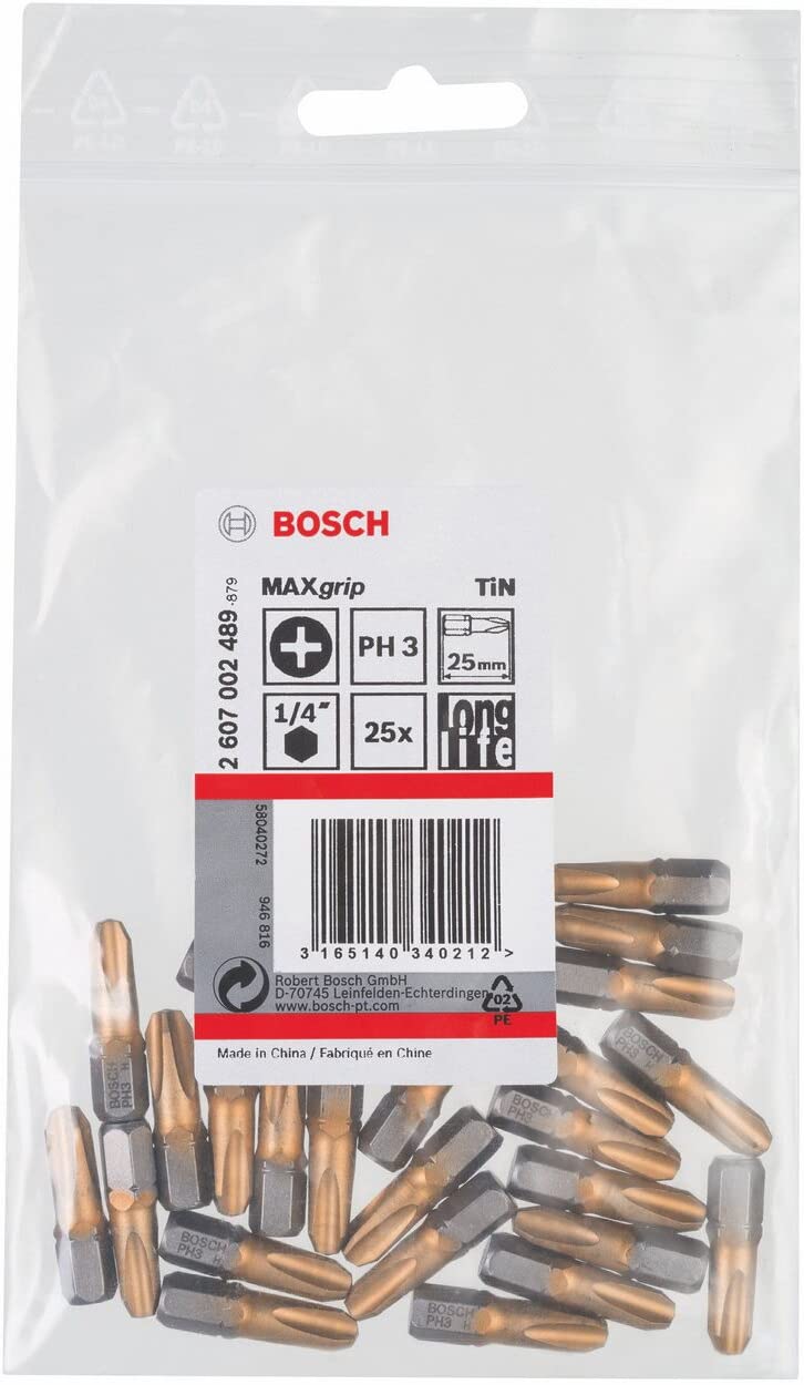 Bosch 2607002489 Max Grip Screwdriver Bit, Blue, 25mm - Image 2