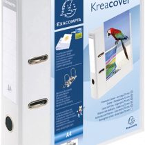 Exacompta Kreacover Prem'Touch Lever Arch File, A4, 2 Rings, 70 mm spine - White