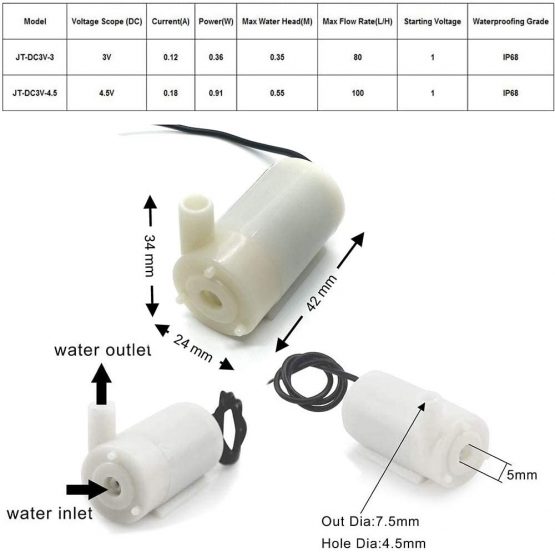 RUNCCI-YUN Automatic Irrigation DIY Kit Self Watering System with Capacitive Soil Moisture Sensor 1 Channel 5V Relay Module and Water Pump + 1M Vinyl Tubing for Garden Plant Flower Herb Potted - Image 2