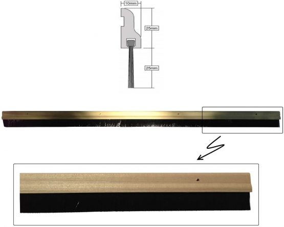 STORMGUARD 02SR0320838WO 838mm Bottom of The Door Brush Strip Draught Excluder-Wood, Black, (2'9") - Image 2