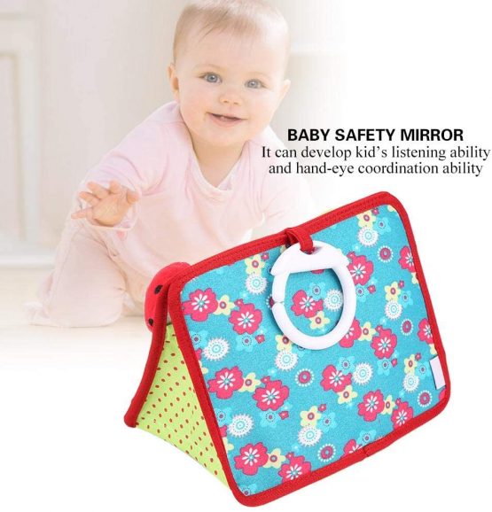 Crib and Floor Activity Mirror Toy, Safe Beetle Ring-Down Baby Cognitive Mirror Stroller Hanging Toy - Image 3