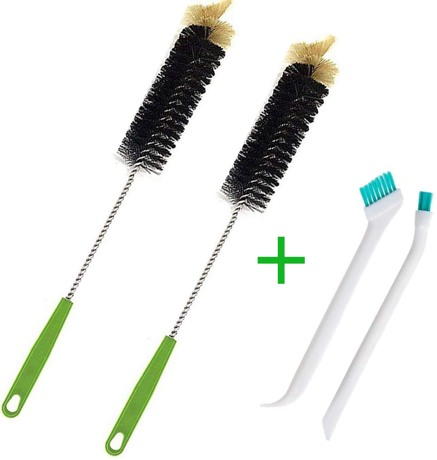 Enyoir 17" Flexible Long Bottle Cleaning Brush Set for Washing Narrow Neck Beer, Wine, Kombucha, Decanter, Brewing Bottles, Sport Water Bottles, Glass Jugs, Nursing Bottle Caps & Cup Lids, 4 PCS