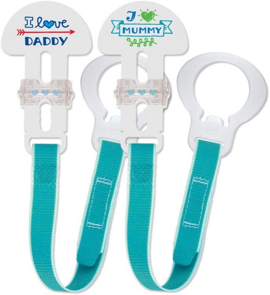 MAM Soother Clips, Pack of 2, Baby Soother Chain Fits All MAM Soothers, Newborn Essentials (Soothers Not Included)