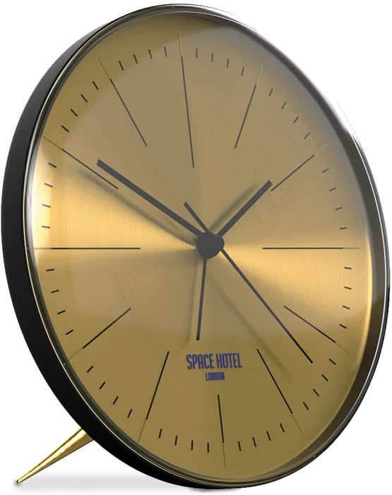 SPACE HOTEL London ® Small Silent Sweep Alarm Clock Phase 10 Modern