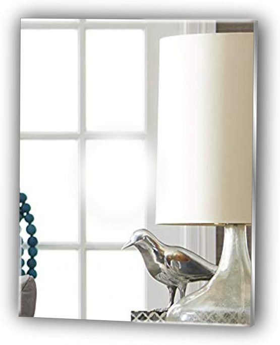 Frameless Rectangle Mirror Stick on Hallway Mirror No DIY Complete Kit