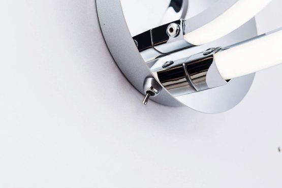 HARPER LIVING Halo 1 LED Wall Light and Sconce with Toggle Switch, Polished Chrome Finish, 12W 680LM, Warm White (3000K), Ideal for Bedroom, Living Room, Hallway, Hotel, B&B - Image 2