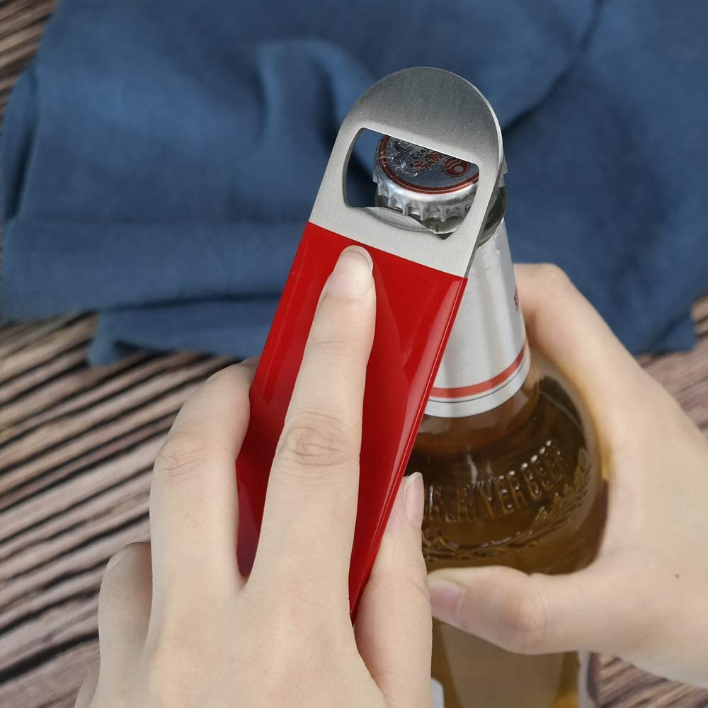 Vareone 6 Pack Bar Blade, 18cm Stainless Steel Bottle Opener, Professional Version Bar Blades Beer Openers, Black and Red - Image 3