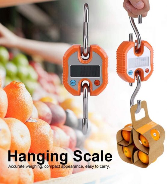 Luggage Scale, Mini Portable Crane LCD Digital Electronic Hook Hanging Scales Loop Weighing Balance Digital Travel Postal Fishing Hook Scale.(Orange) - Image 2