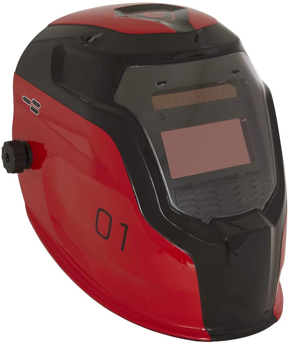 Sealey Welding Helmet Auto Darkening Solar Powered True Colour - Shade 9-13 - Red - PWH1, Standard - Image 2