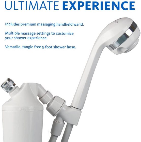 Aquasana Shower Head Handheld Water Filter System - Filters Over 90% Of Chlorine - NSF Certified Carbon & KDF Filtration Media - PH Enhancement - 6 Month, 10,000 Gallons - AQ-4105,White - Image 4