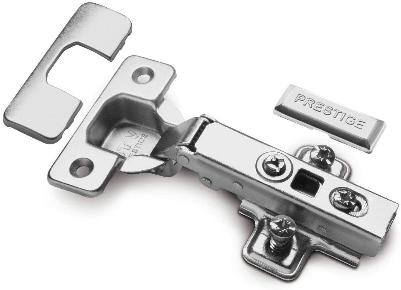 GTV 10 x Soft Close 35 mm Kitchen Hinge Cabinet Door Plate + Screws by, Chrome