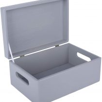 Creative Deco Large Grey Wooden Box Storage | 30 x 20 x 14 cm (+/1 cm) | with Lid & Handles | Gift Box for Tool Dog Toy Shoes Clothes Kitchen Storage | Wood Keepsake Chest