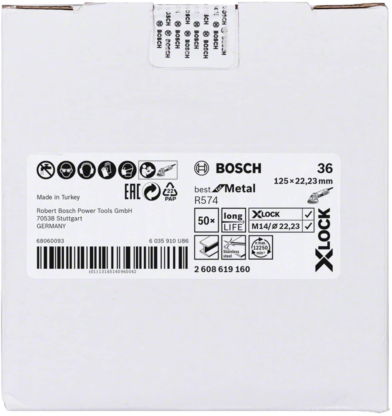 Bosch 1x X-LOCK R574 Best for Metal Fibre Sanding Disc (for Steel Stainless Steel, Cast Iron, diameter 125mm, Grit 36 - Image 2