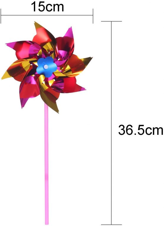 Hestya Plastic Rainbow Pinwheel, Party Pinwheels DIY Lawn Windmill Set for Teenagers Toy Garden Party Lawn Decor (50 Pieces, Multicolor A) - Image 2