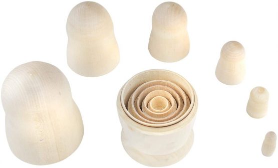 Heka Naturals Unpainted Russian Dolls, 6 Blank Matryoshka Dolls Handmade in Russia | Paint Your Own Traditional Matryoshka Nesting Doll | Blank, 6 piece, 12 cm (4.7 inches) - Image 2