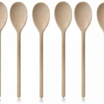 Set of 6 x 12" (300mm) Beechwood Wooden Spoon, Ideal for Baking, Decorating, Engraving