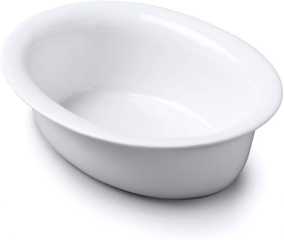 Wm Bartleet & Sons Traditional Porcelain Individual Serving Oval Pie Crust Dish, 18cm – White
