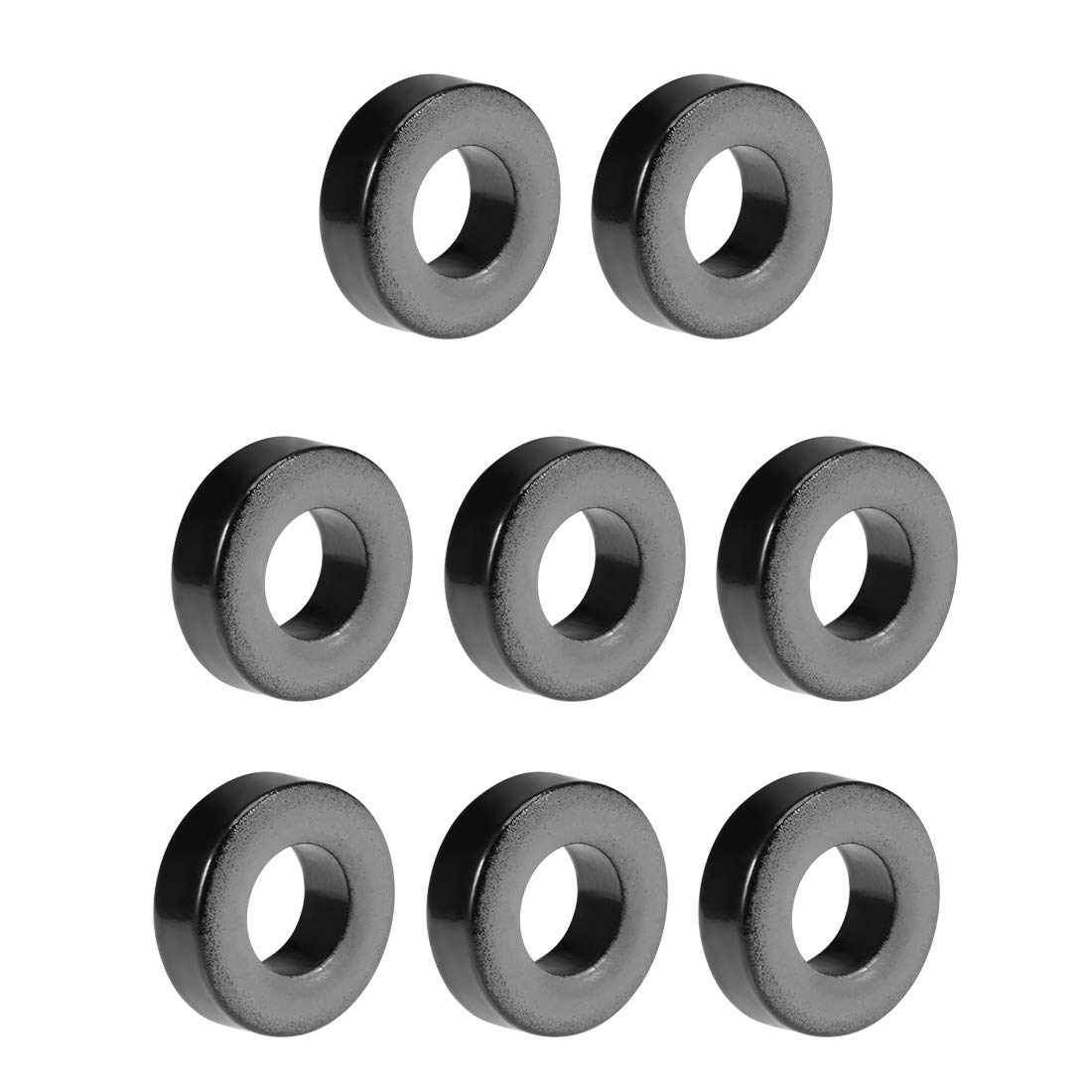sourcing map 8pcs 9.2 x 18 x 6.5mm Ferrite Ring Iron Powder Toroid Cores Black Gray, Black Gray 8pcs, 9.2mmx18mmx6.5mm