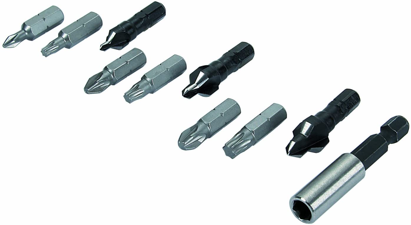 wolfcraft Fastening Set 10 Pcs. for Wood I 2542000 I for Using countersunk Screws in Wood, Schwarz, Variety Pack