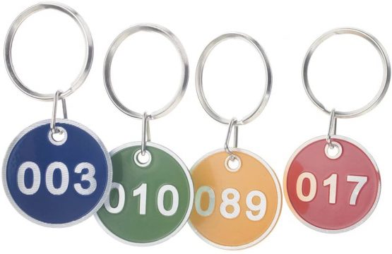 50 PCS Plastic Numbered Key Tag Metal Rim, Numbered ID Key Chain Key Rings 30mm Dia, Green 1-50 - Image 4