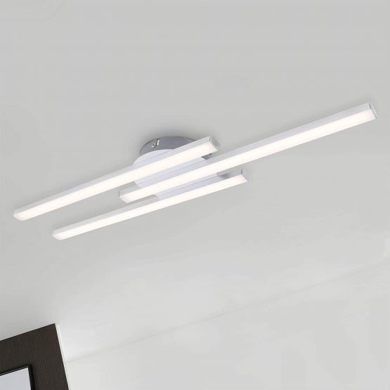 Briloner Leuchten 3187-039 - LED Ceiling Light, 3-Bulb Ceiling Lamp, 6 Watt, 480 Lumen, 3000 Kelvin, Aluminium Colour, 565x120x43mm (Lxwxh)