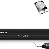 SANSCO 4 Channel 1080P Lite HD DVR Recorder with 1TB Hard Drive for CCTV Security Camera System, Support AHD/CVI/TVI/IP/CVBS(Analog) Cameras, Motion Detection, Email Alert, APP CMS Remote Viewing