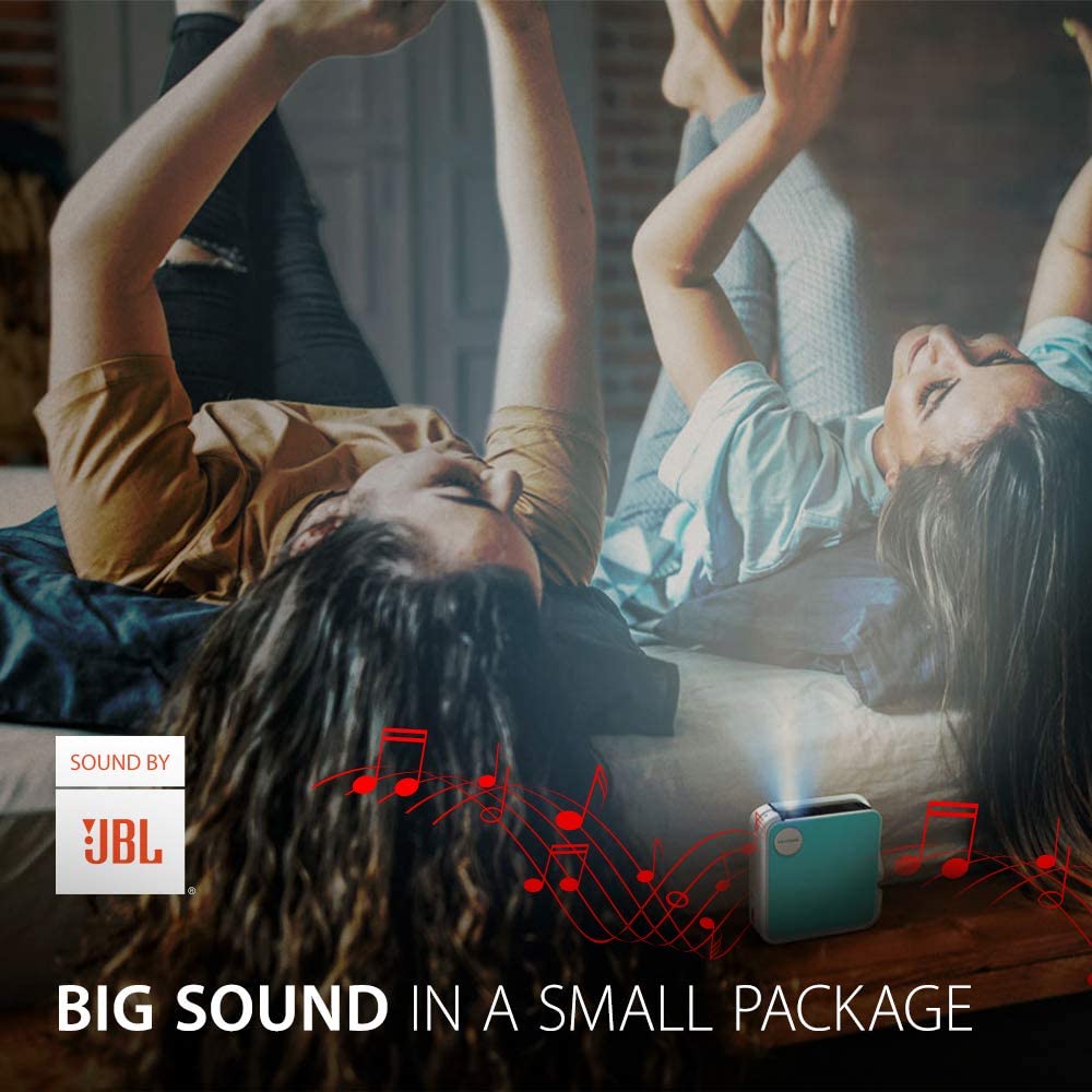 ViewSonic M1 mini Pocket LED Ultra-Portable Projector with Integrated JBL Audio, WVGA, 120 Lumens, HDMI, USB - Image 3