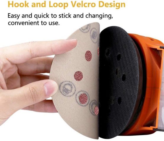 100Pcs Sanding Discs Pads, Augola Hook and Loop 40 60 80 100 120 150 180 240 320 400 Mixed Grits 125mm Sandpaper Sheet for Random Orbital Sander, 8-Holes - Image 4