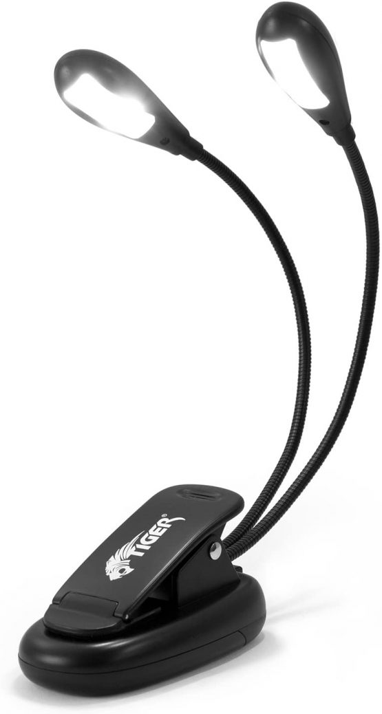Tiger Music Stand Light with Dual Head & 4x Quality LED Lights