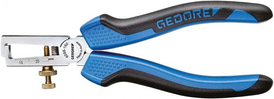 GEDORE Stripping pliers, Adjustable for 0.8-6.0 mm² wire, With opening spring and set screw, 8098-160 JC