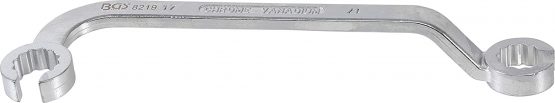 BGS 8291 | Double Ring Spanner, Open | for Diesel Injector Pipes | 17 mm