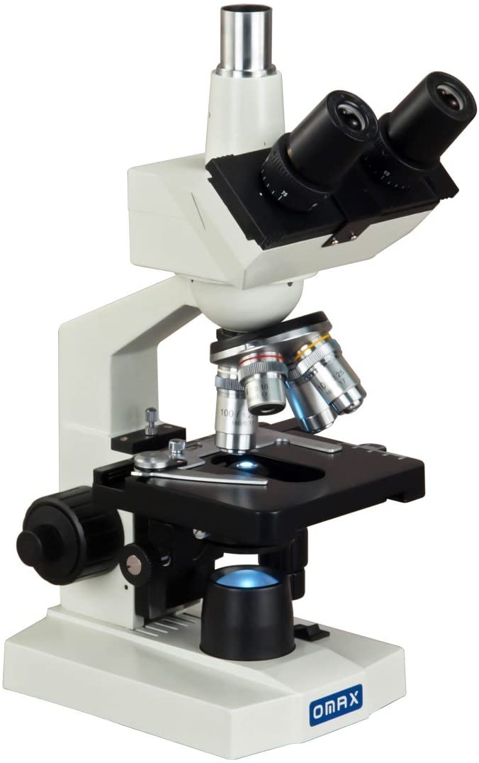 OMAX 40X-2000X Lab Trinocular Biological Compound LED Microscope with Double Layer Mechanical Stage, White