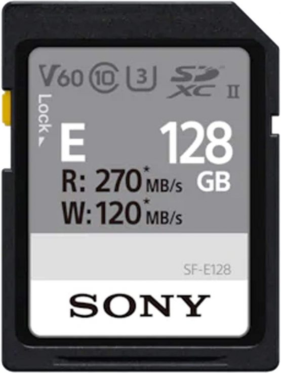 Sony 128GB SF-E Series UHS-II U3 V60 Sdhxc Digital Memory Card - Read 270MB/S Write 120MB/S SFE128