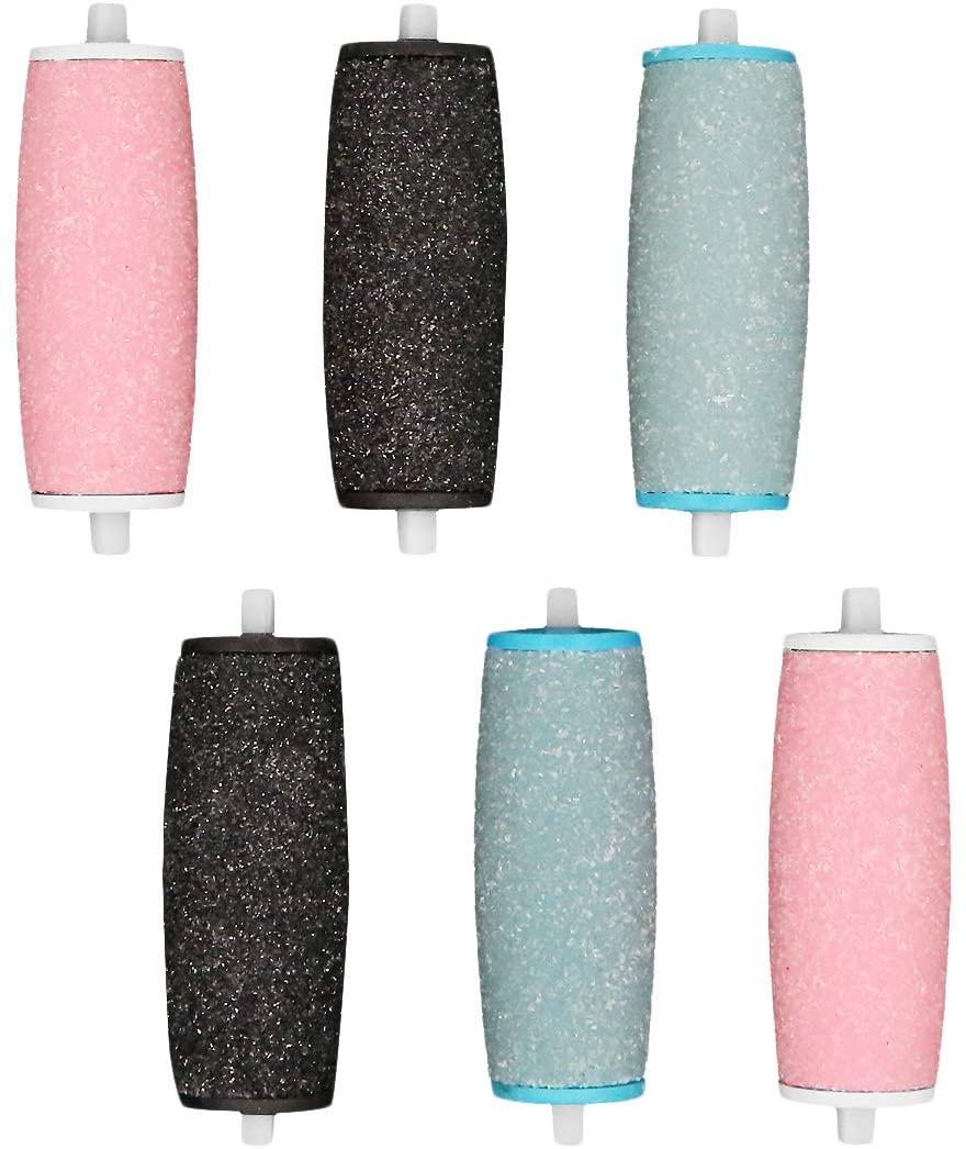 6 Pcs Extra Coarse Pedicure Rollers Replacement Rollers Heads Diamond Wet Dry Compatible for Velvet Smooth Pedi Perfect Electronic Foot File