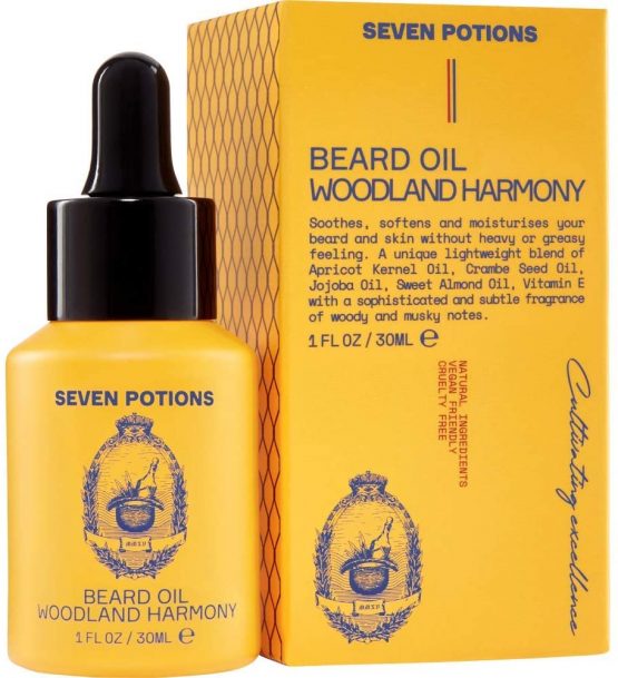 Seven Potions Premium Beard Oil for Men — Jojoba Oil Beard Softener to Nourish Skin, Hair, and Stop Beard Itch — All-Natural, Vegan, Cruelty Free — Woodland Harmony Scent (30ml) - Image 2